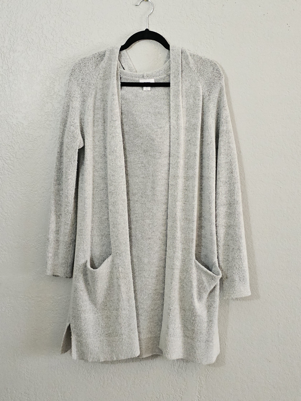 Old Navy Open Front Cardigan W/Hood Light Gray Womens Small Oversized